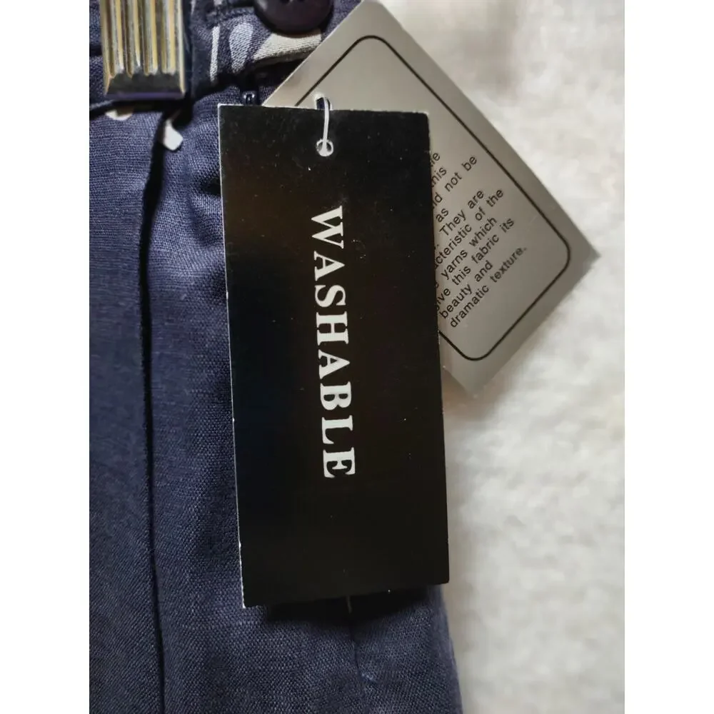 NYGARD Collection 4 Petite Maxi Lined Faux Wrap Skirt Navy And Light Blue Floral - Picture 5 of 11